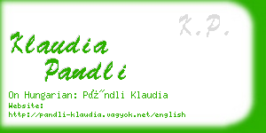 klaudia pandli business card